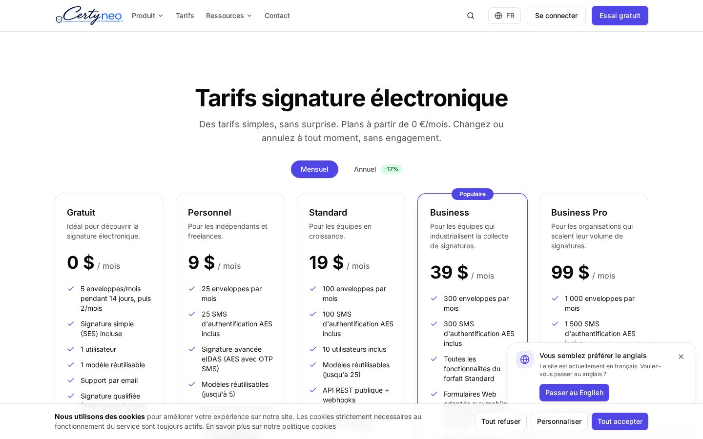 Certyneo Pricing
