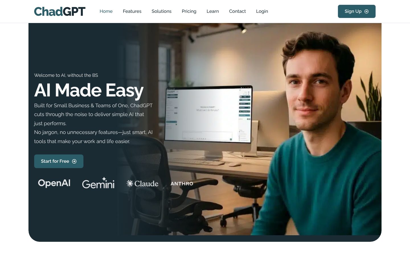 ChadGPT Homepage
