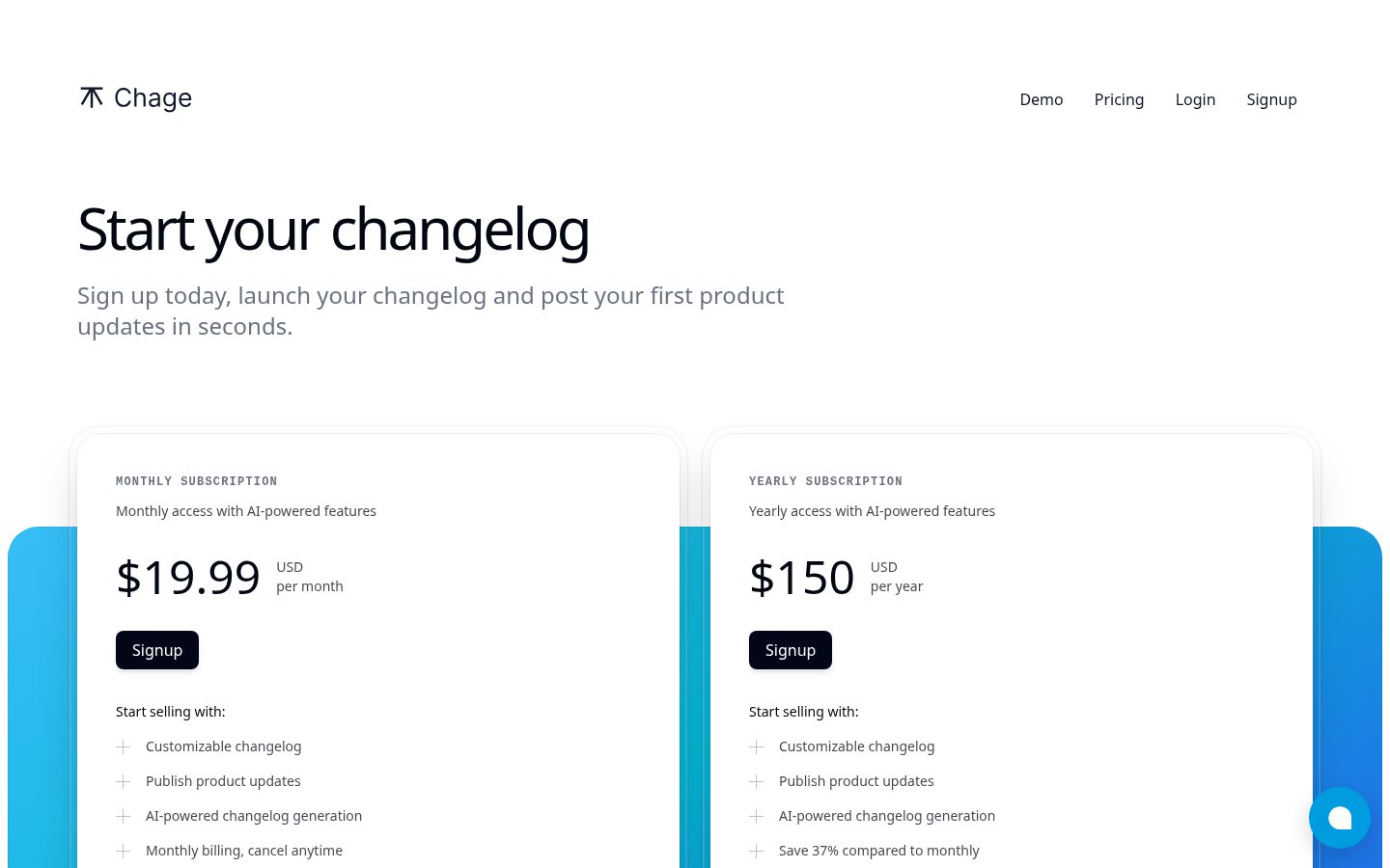 Chage Pricing