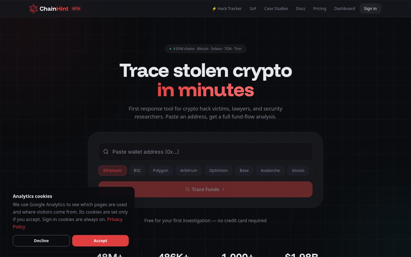 ChainHint Homepage