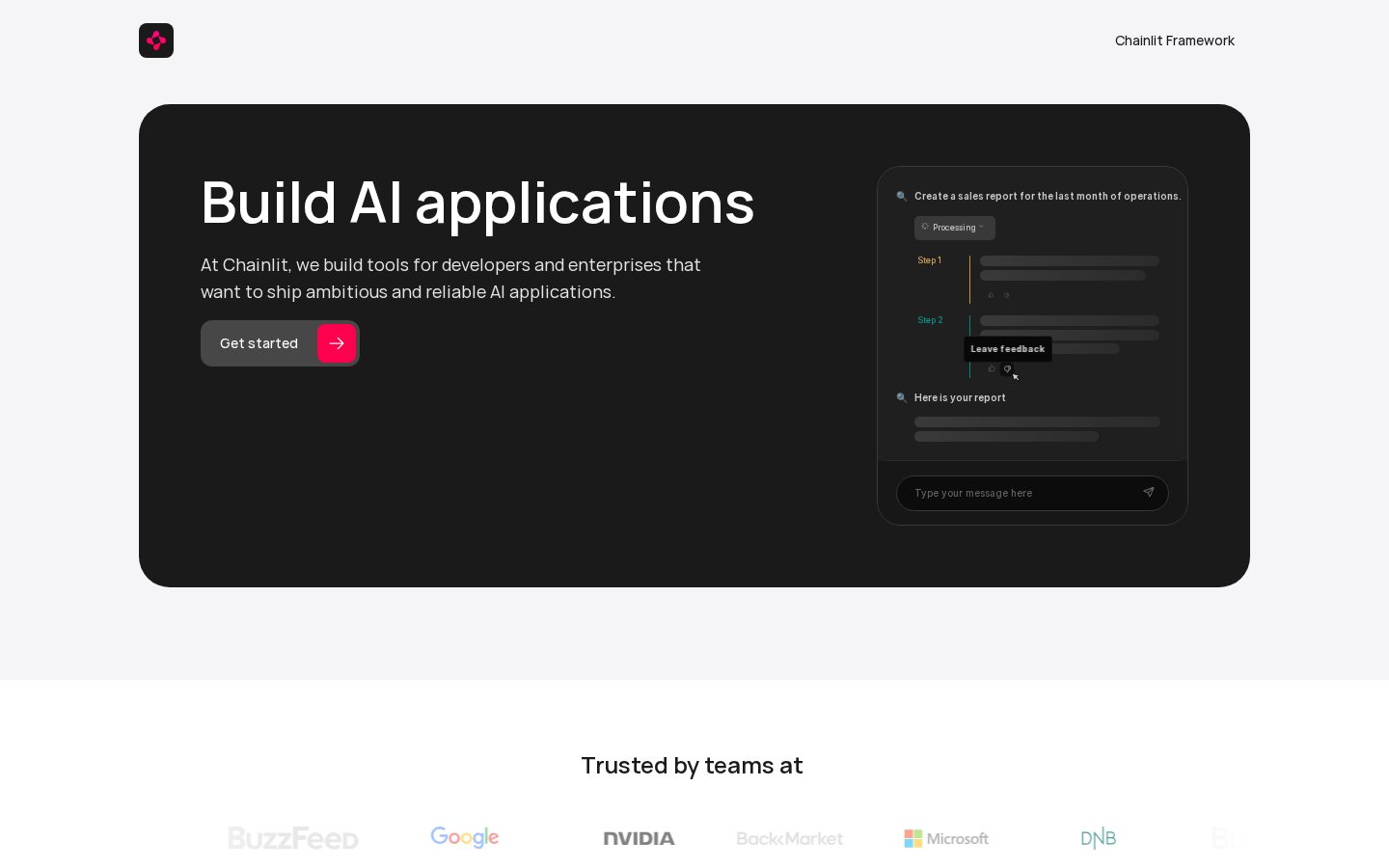 Chainlit Homepage
