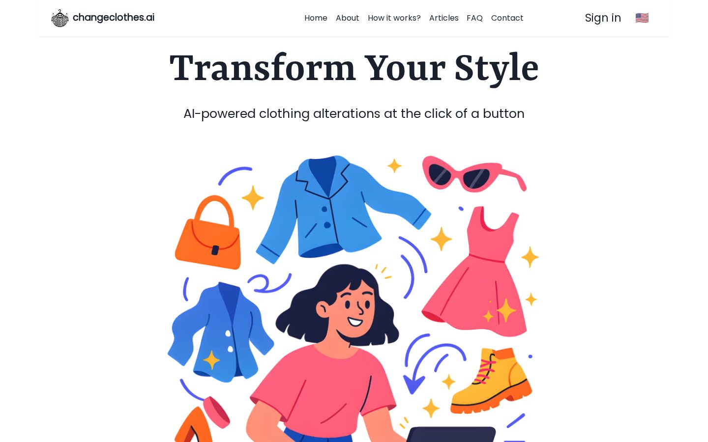 Change Clothes AI Homepage