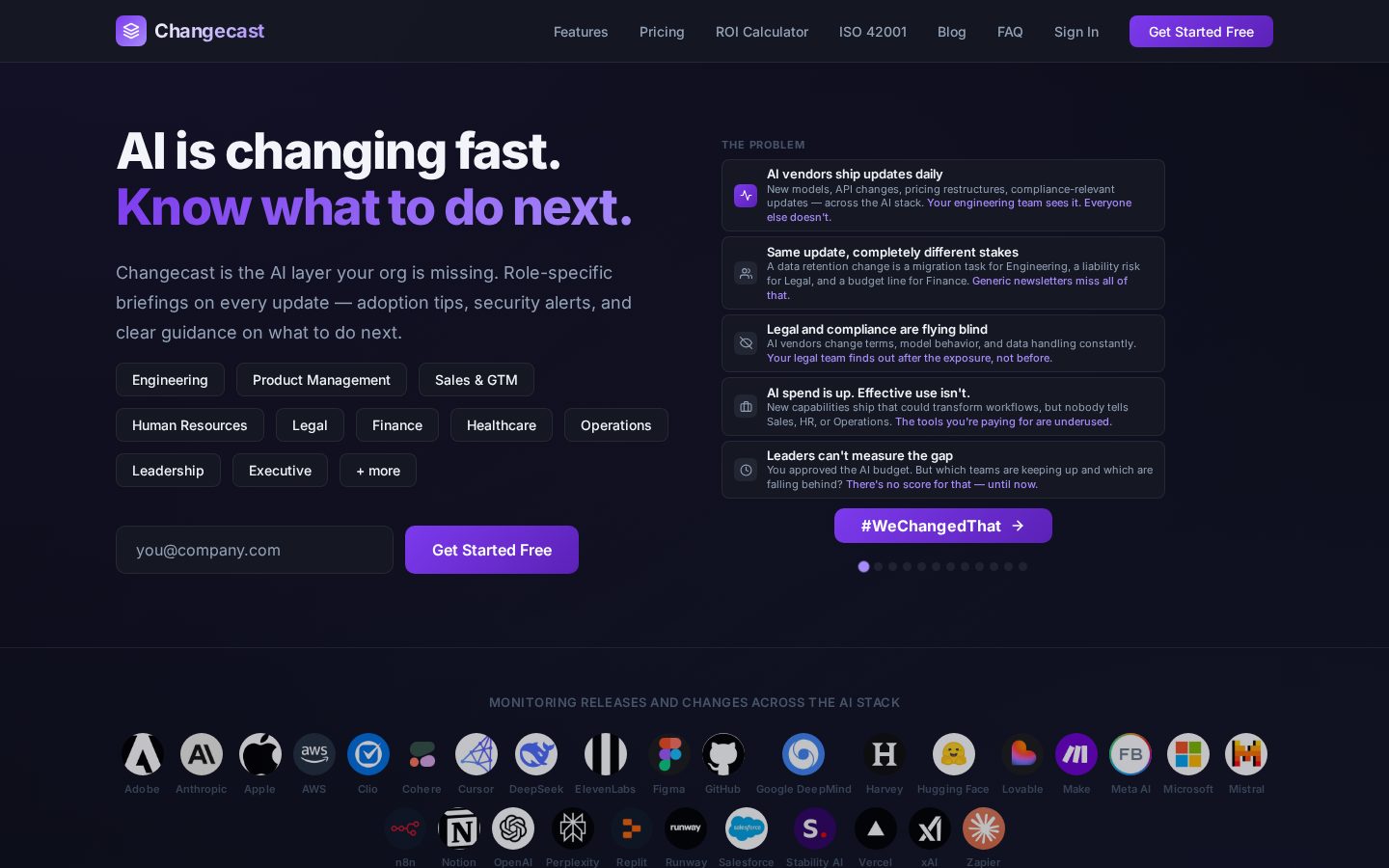 Changecast Homepage