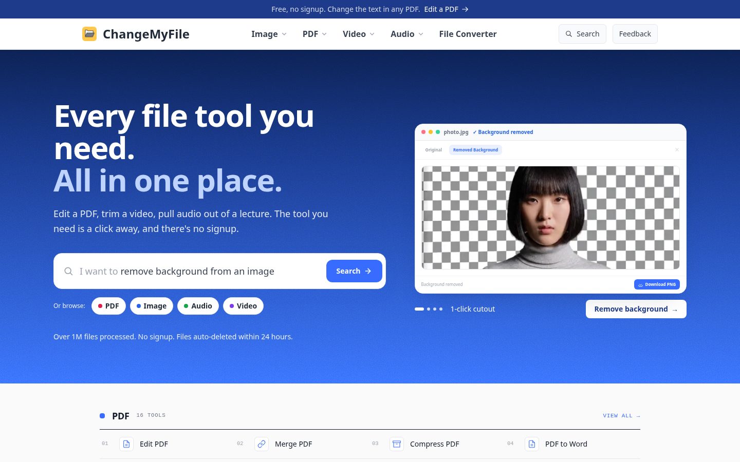 ChangeMyFile Homepage