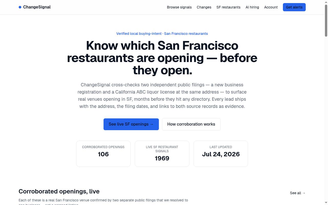 ChangeSignal Homepage
