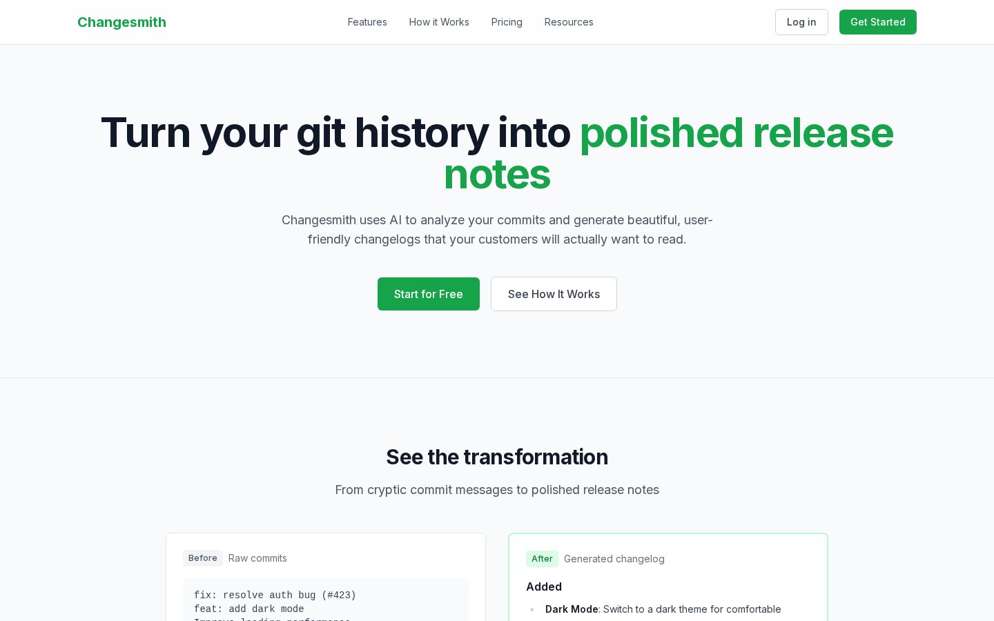 Changesmith Homepage