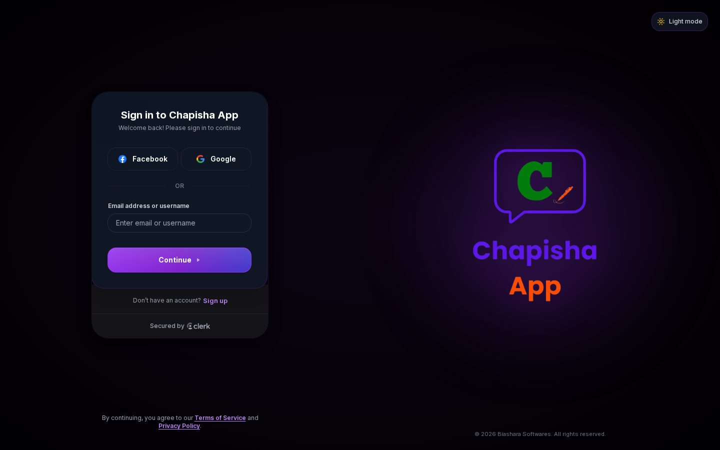 Chapisha App Homepage