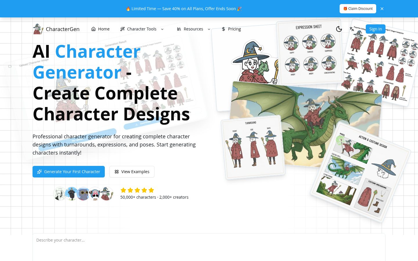 Character Generator Homepage
