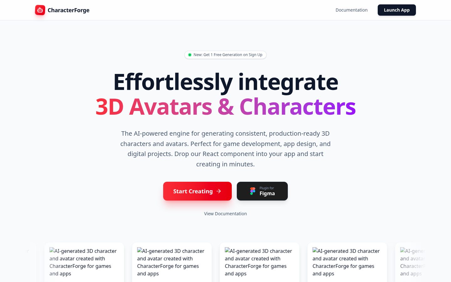 CharacterForge Homepage