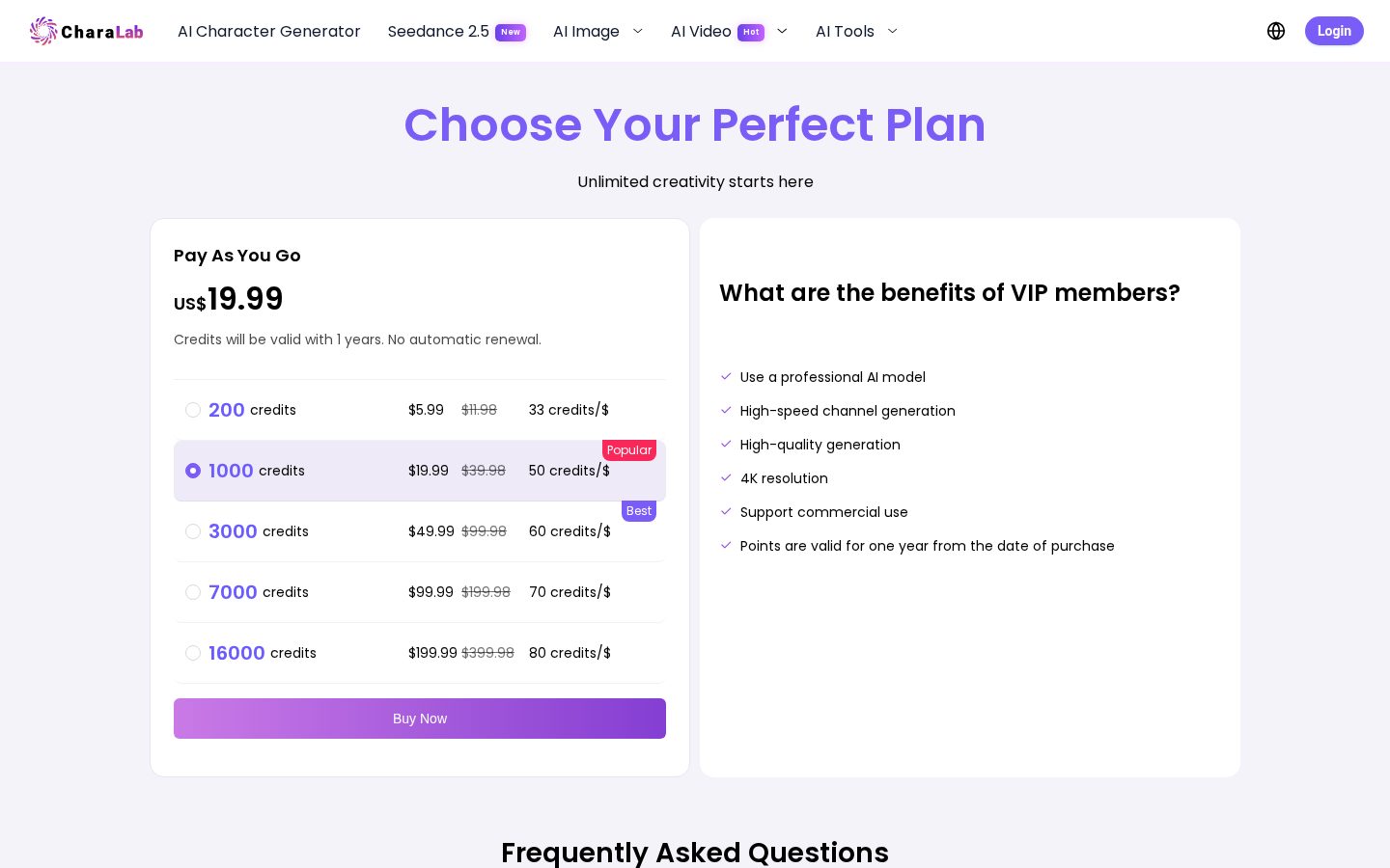 CharaLab Pricing