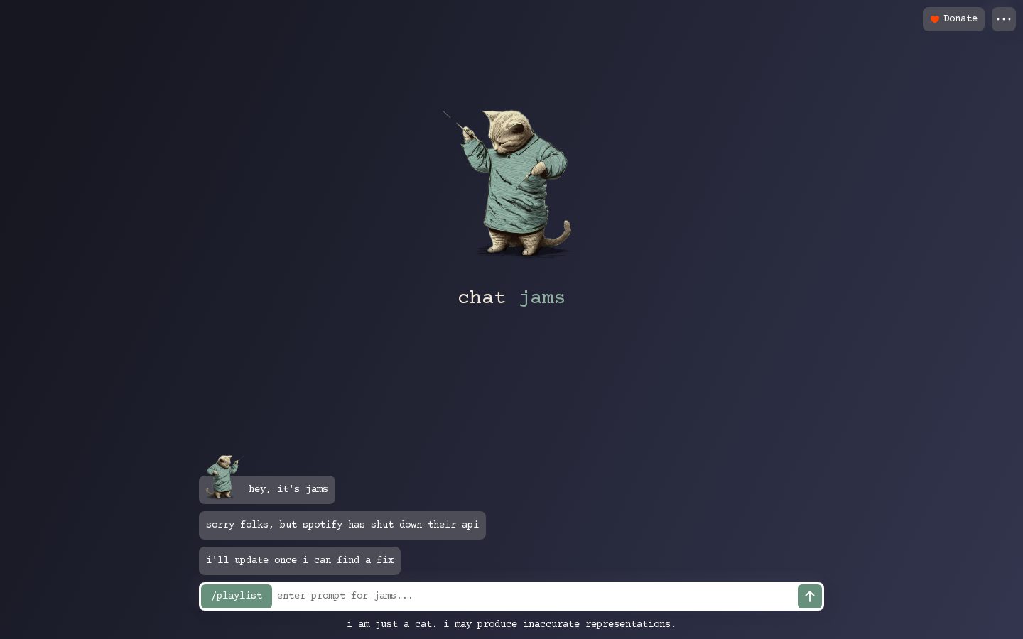 Chat Jams Homepage