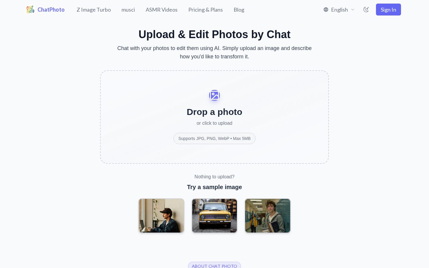 Chat Photo Homepage