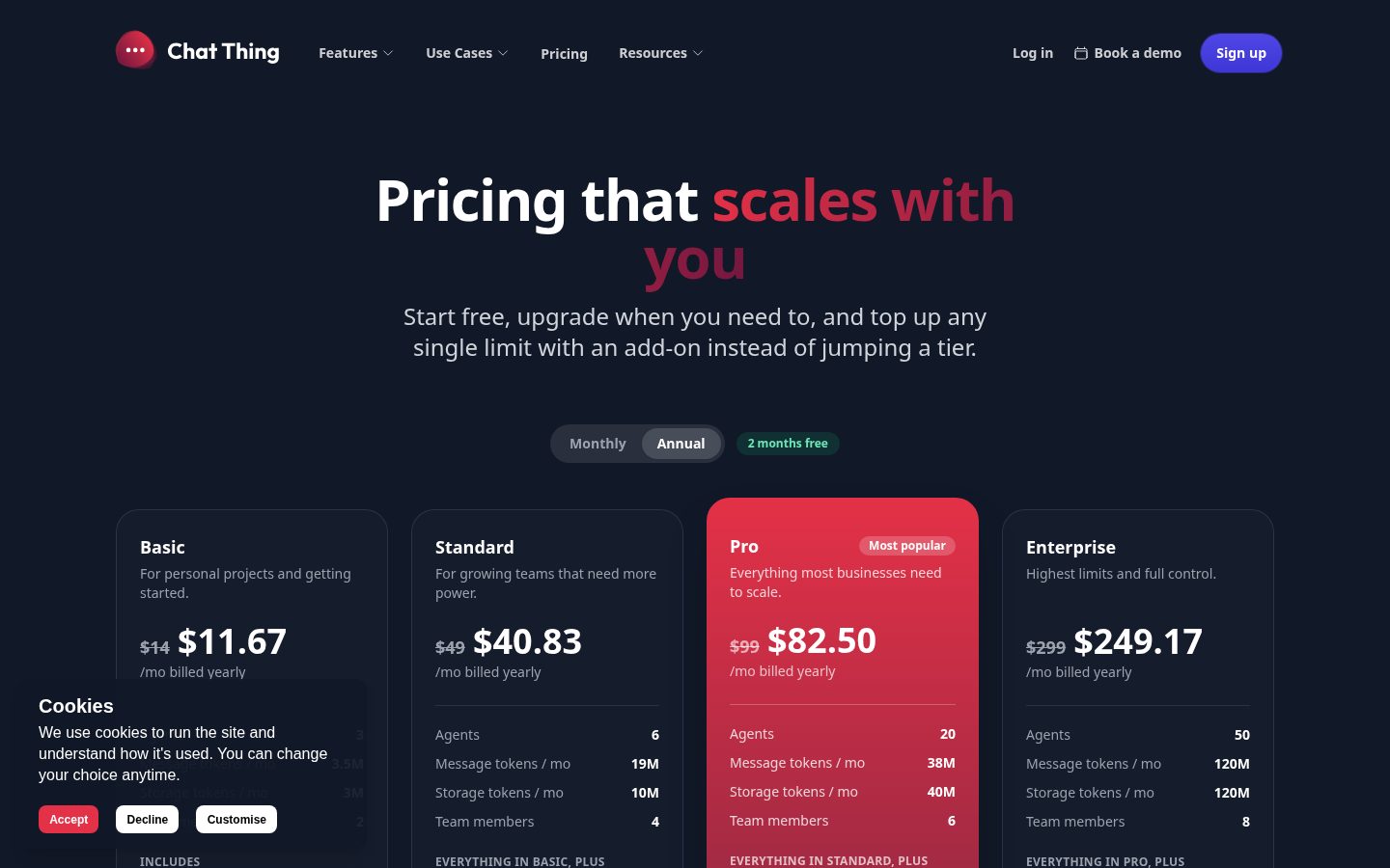Chat Thing Pricing