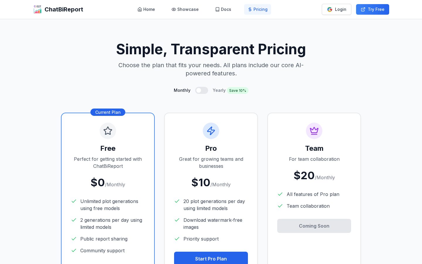 ChatBiReport Pricing