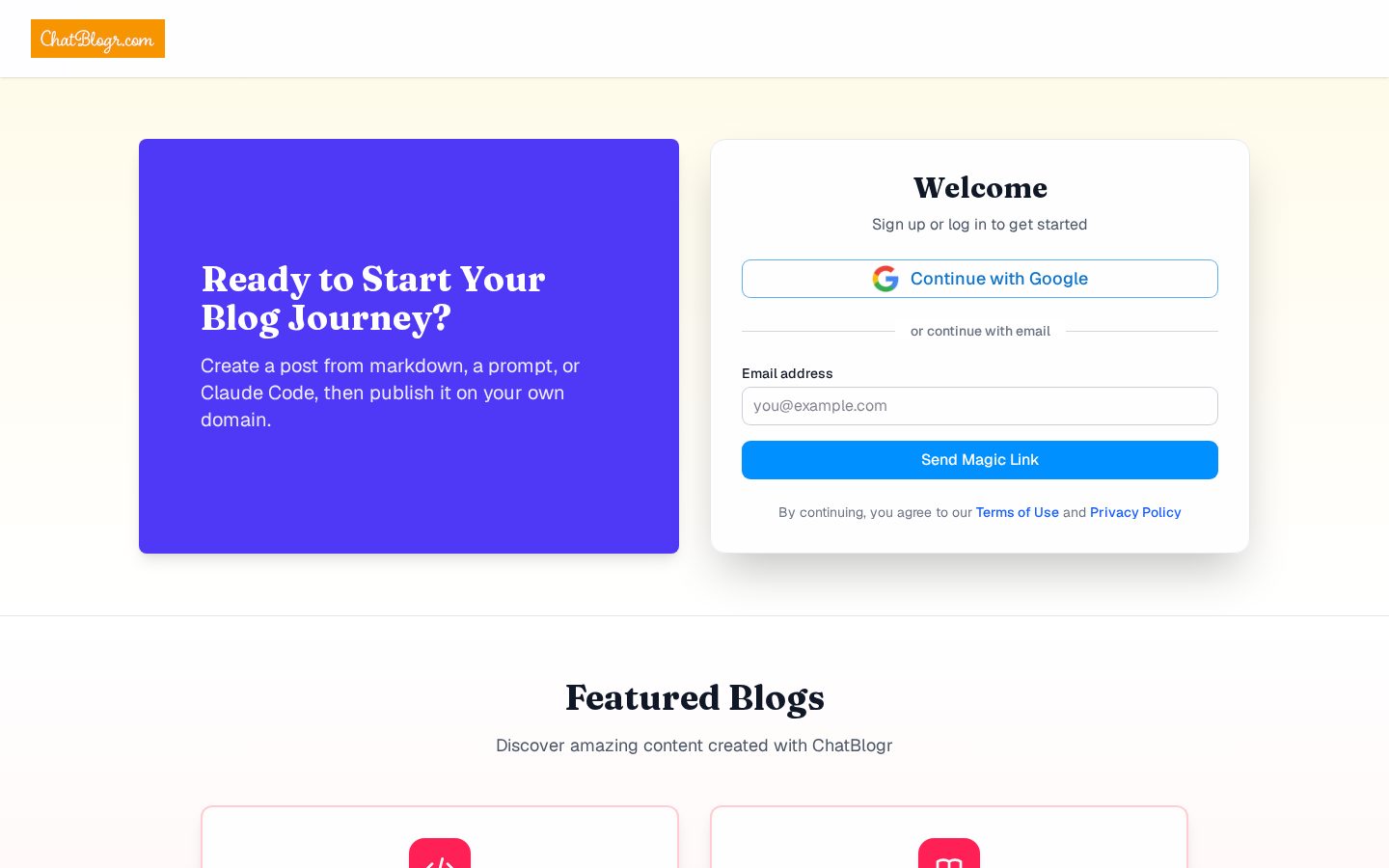 chatblogr.com Homepage