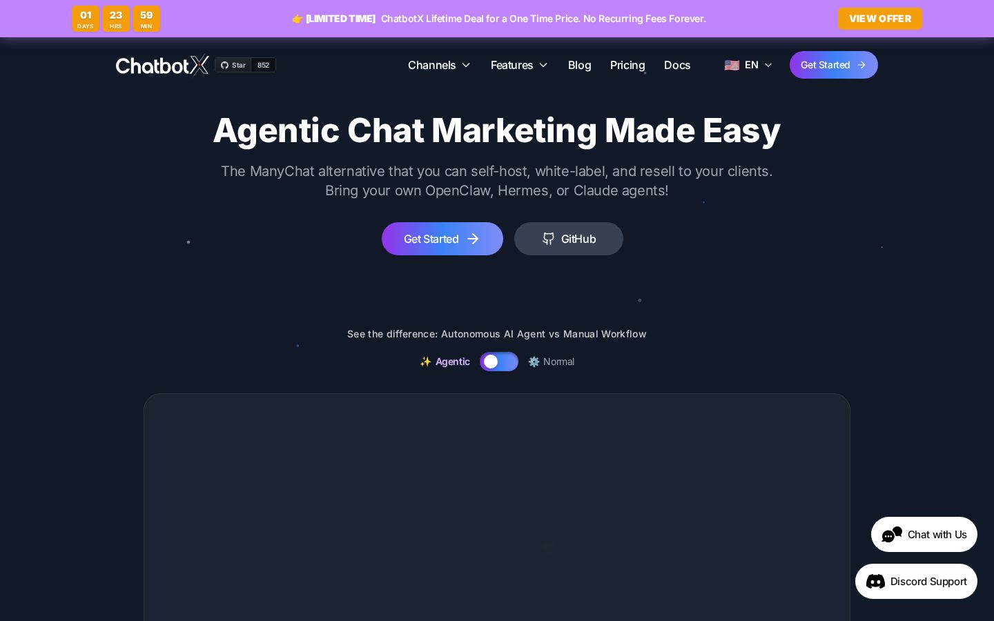 ChatbotX Omnichannel Homepage