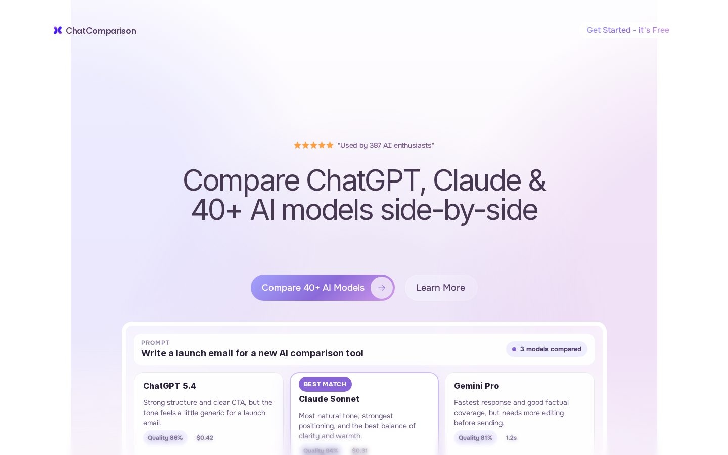 ChatComparison Homepage