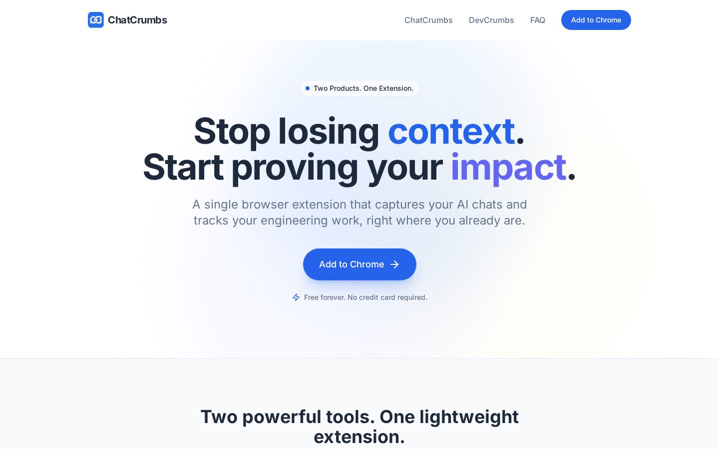 ChatCrumbs Homepage