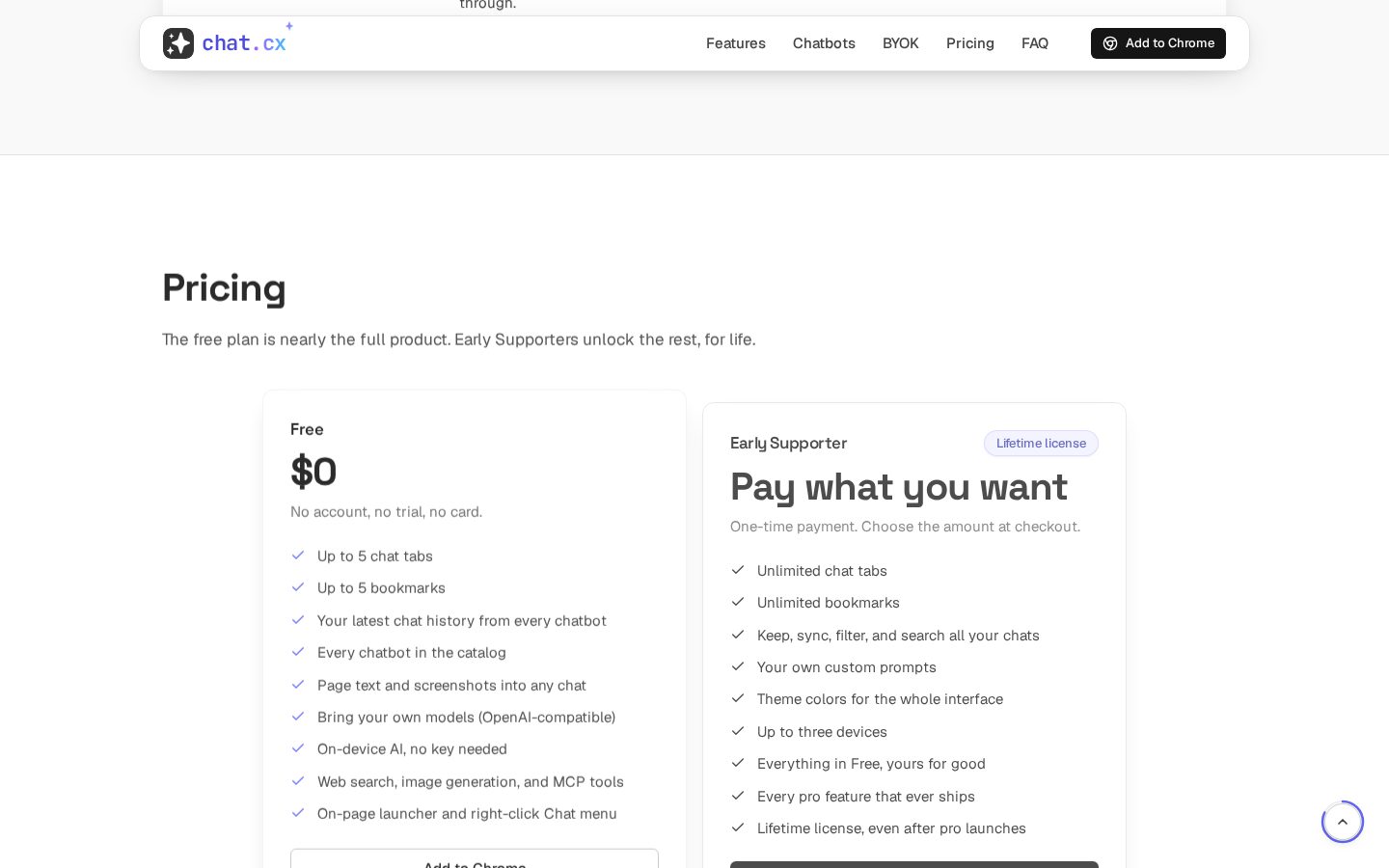 chat.cx Pricing