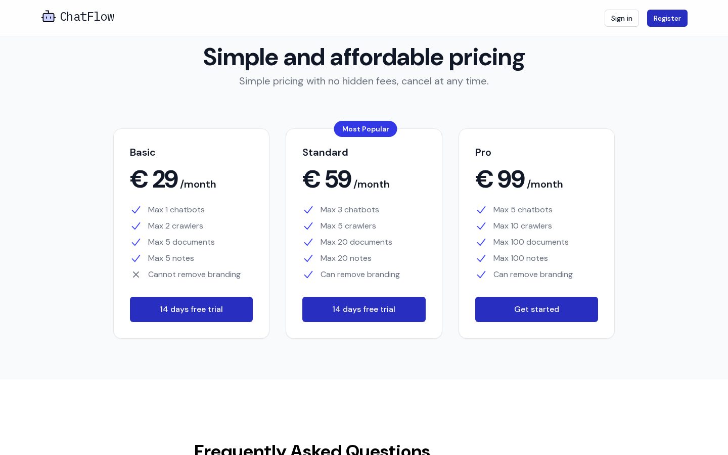 ChatFlow Pricing