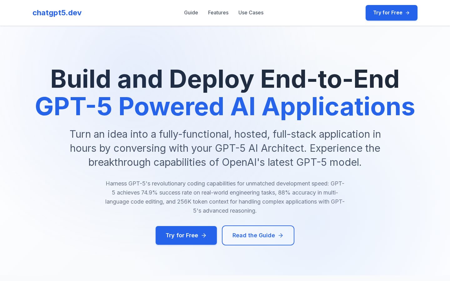 ChatGPT 5 Homepage