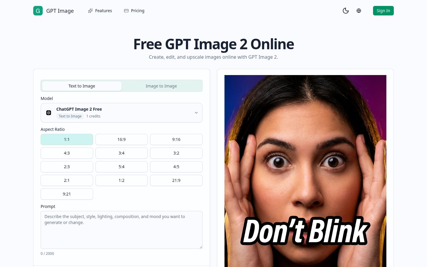 ChatGPT Image 2 Photo Editor Homepage