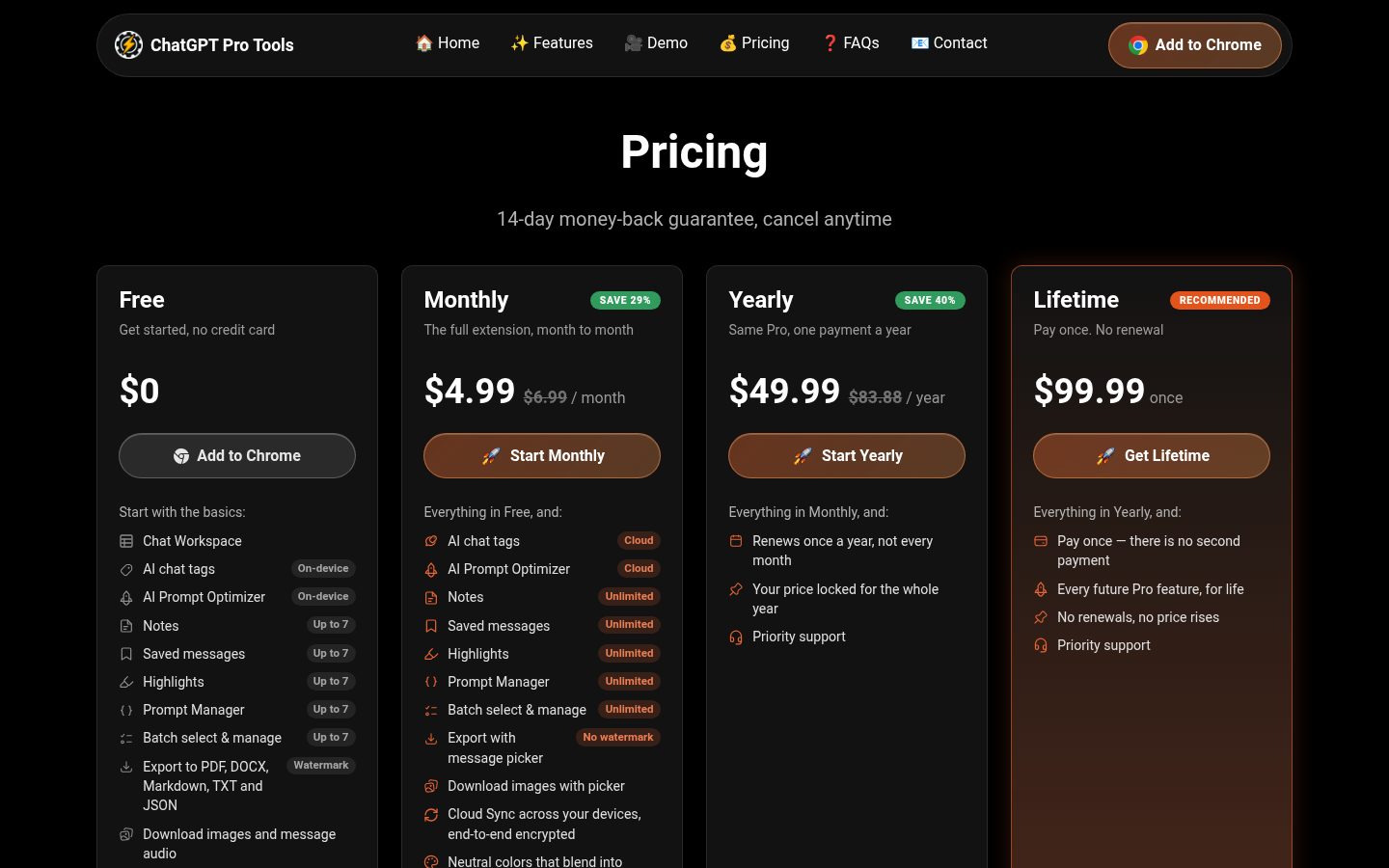 ChatGPT Pro Tools Pricing
