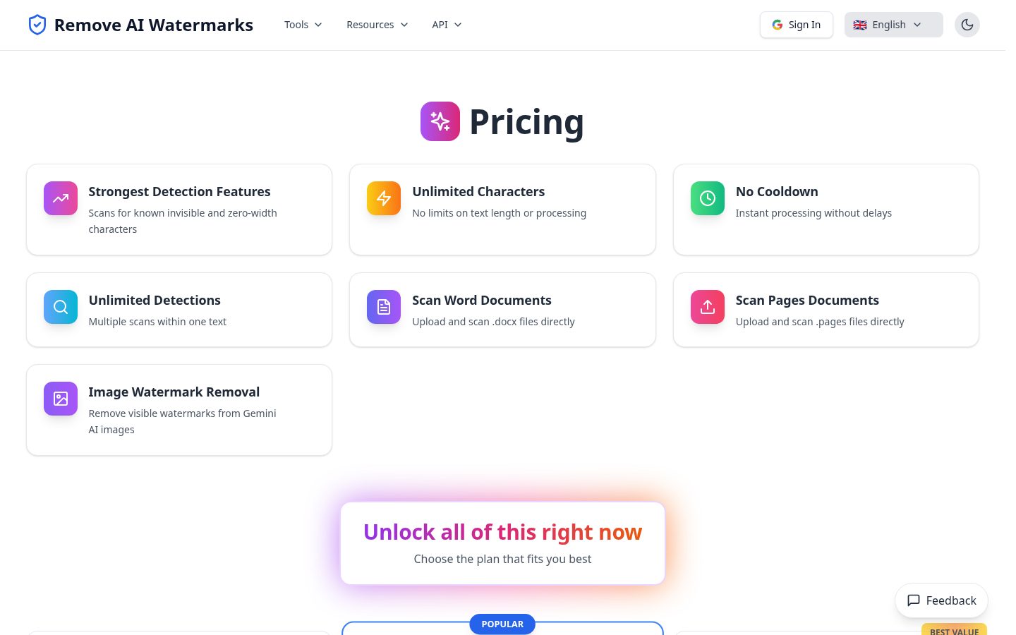 ChatGPT Watermark Remover Pricing