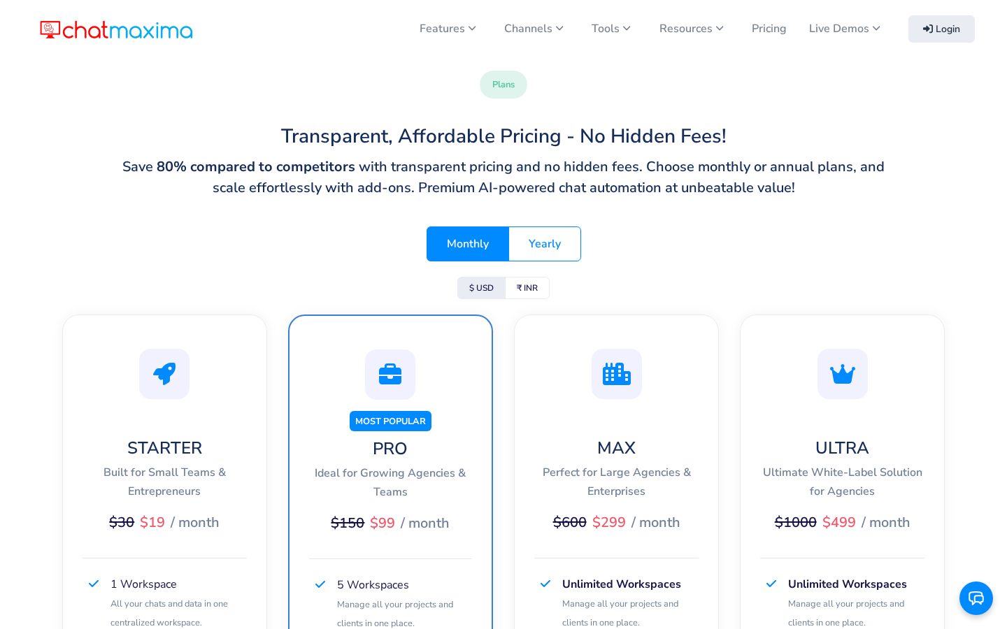 ChatMaxima Pricing