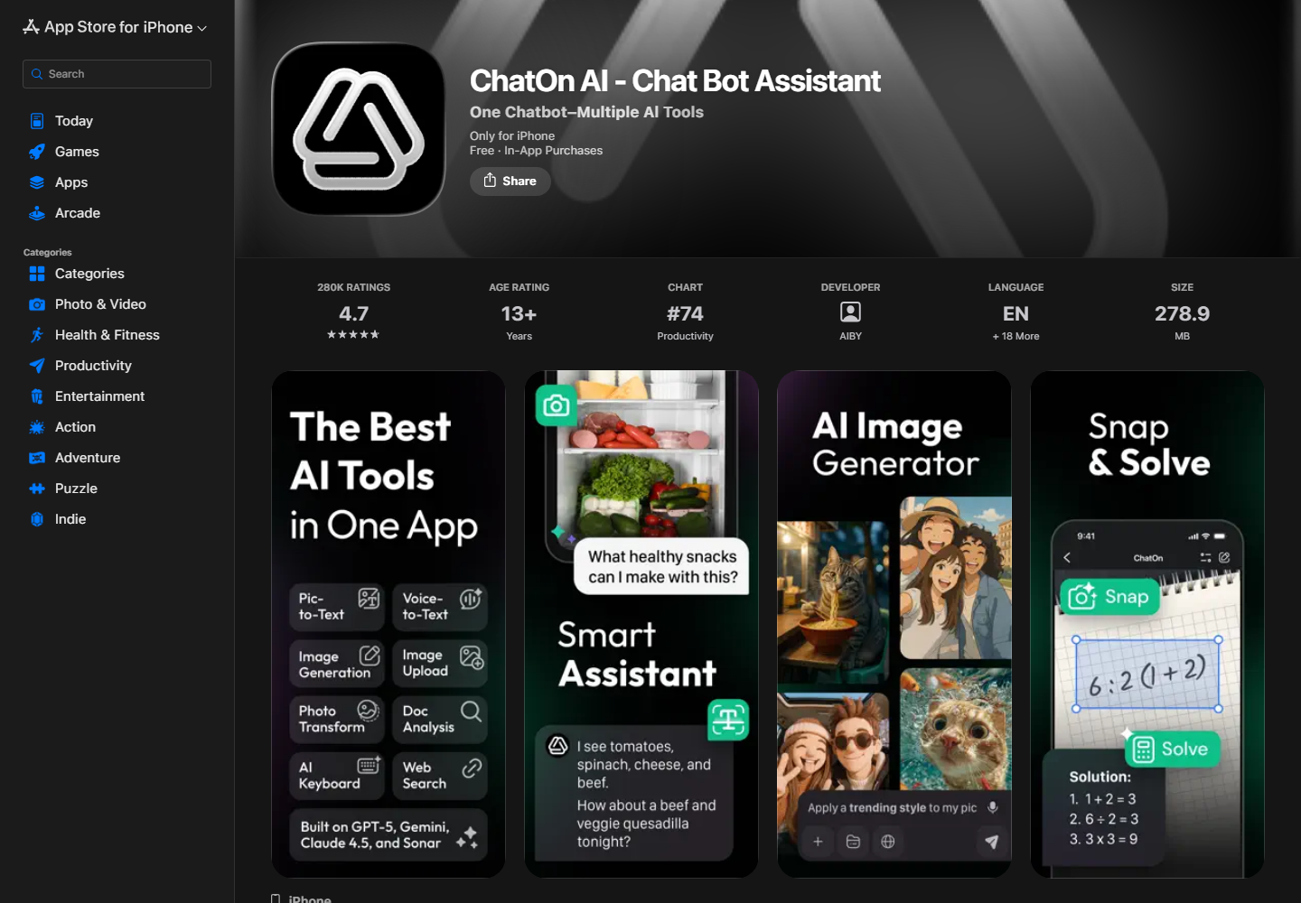 ChatOn AI homepage