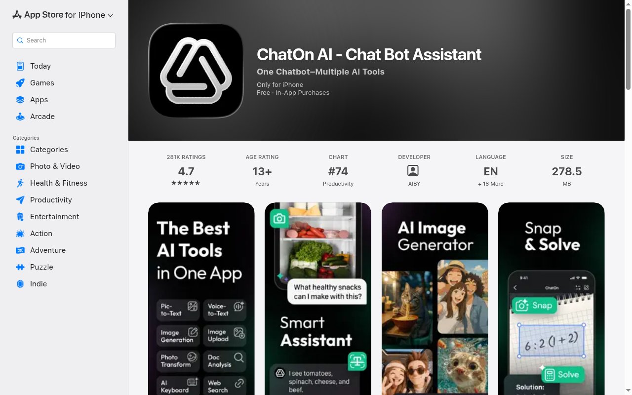 ChatOn AI homepage