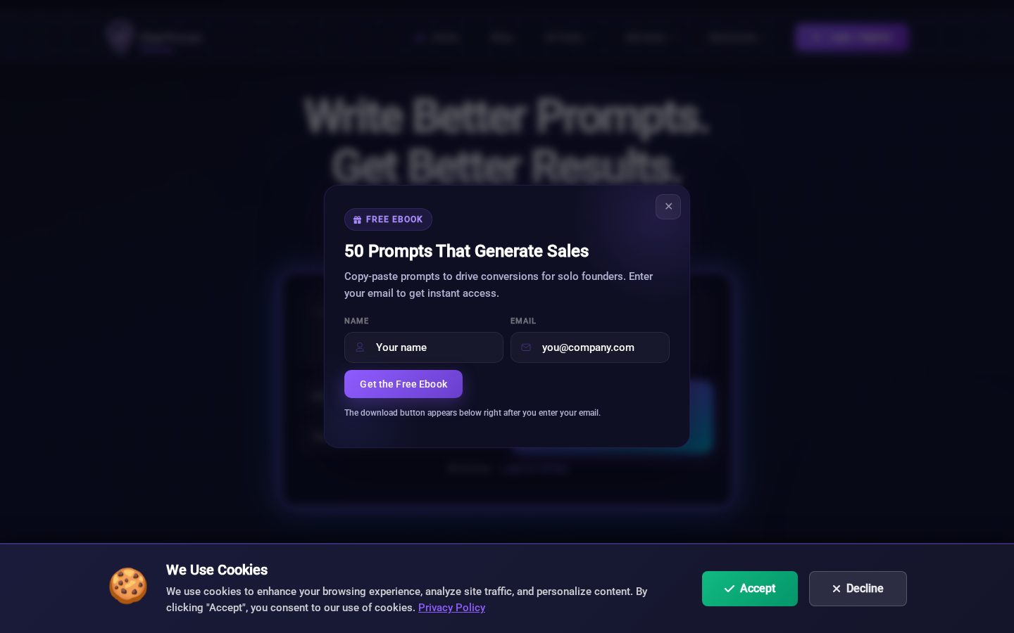 ChatPromptGenius Homepage