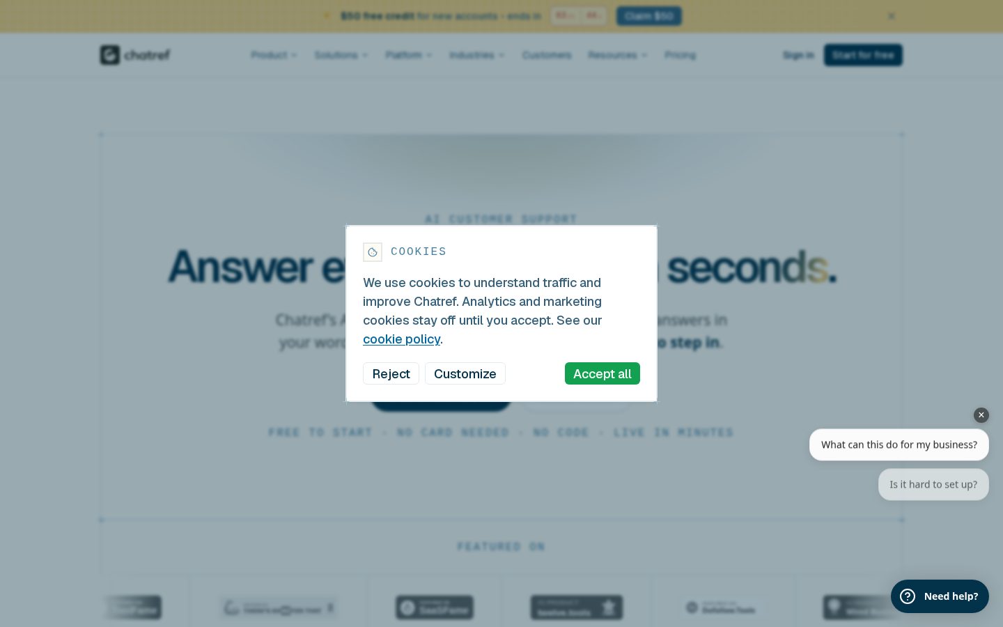 Chatref Homepage