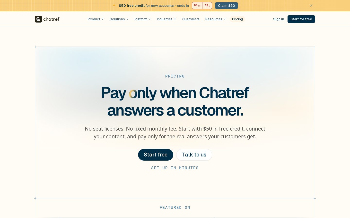 Chatref Pricing