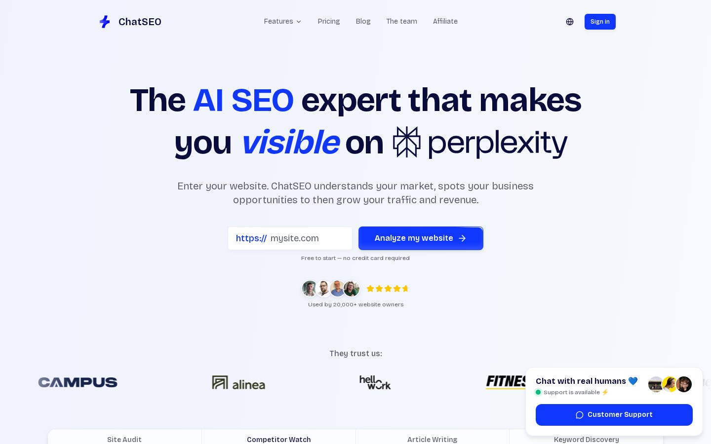 ChatSEO Homepage