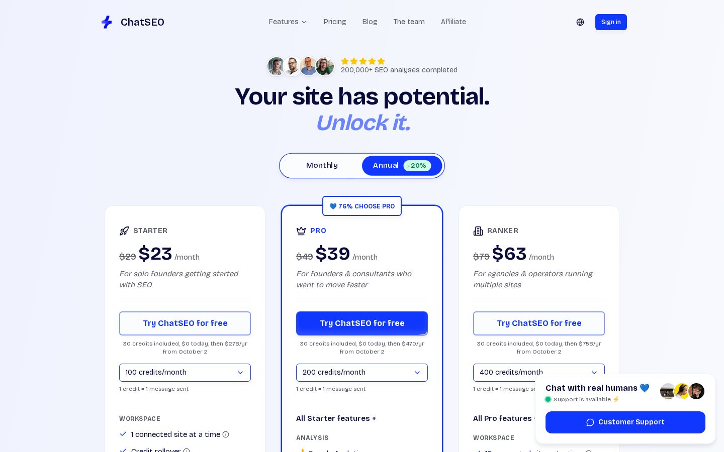 ChatSEO Pricing