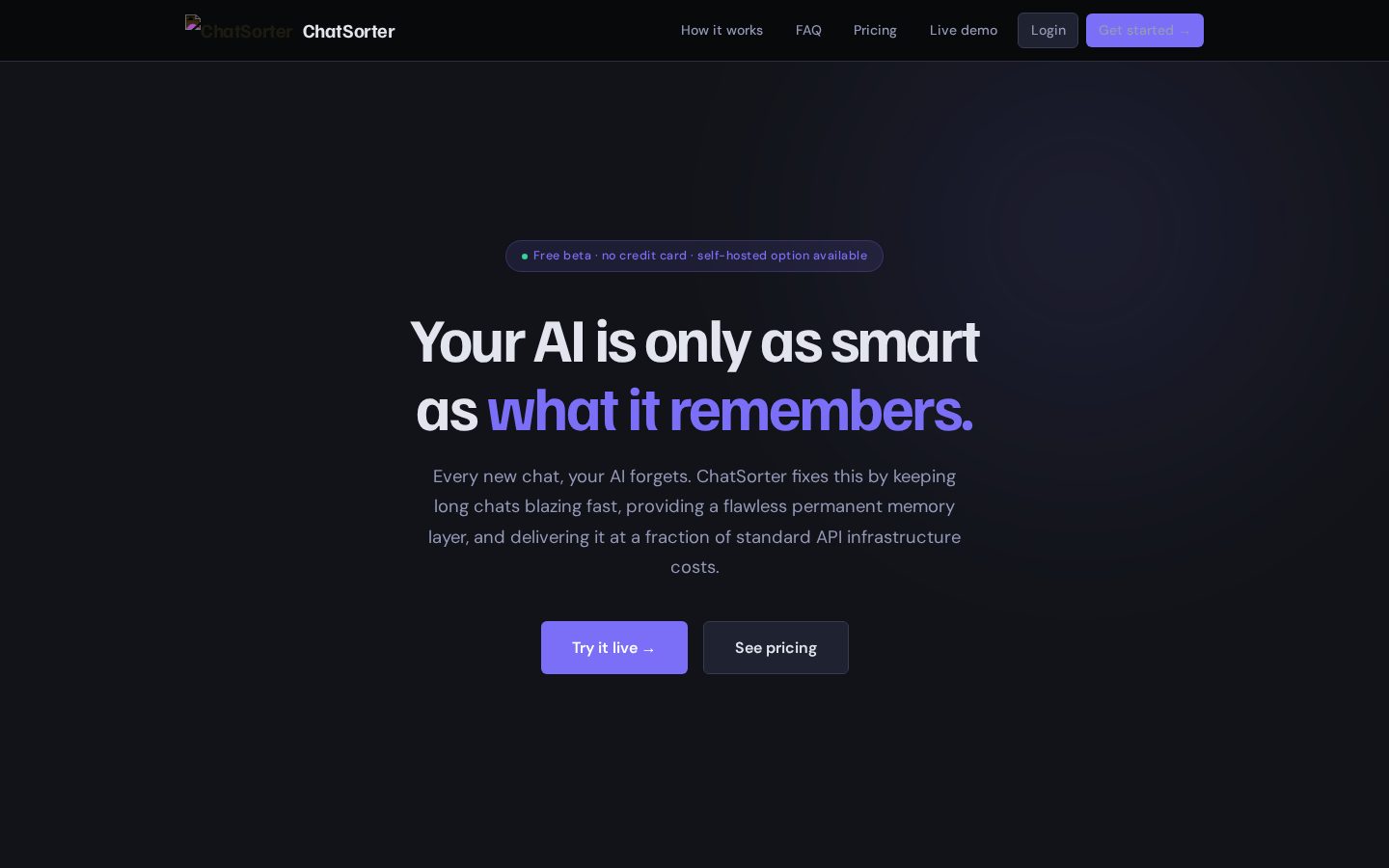 ChatSorter Homepage