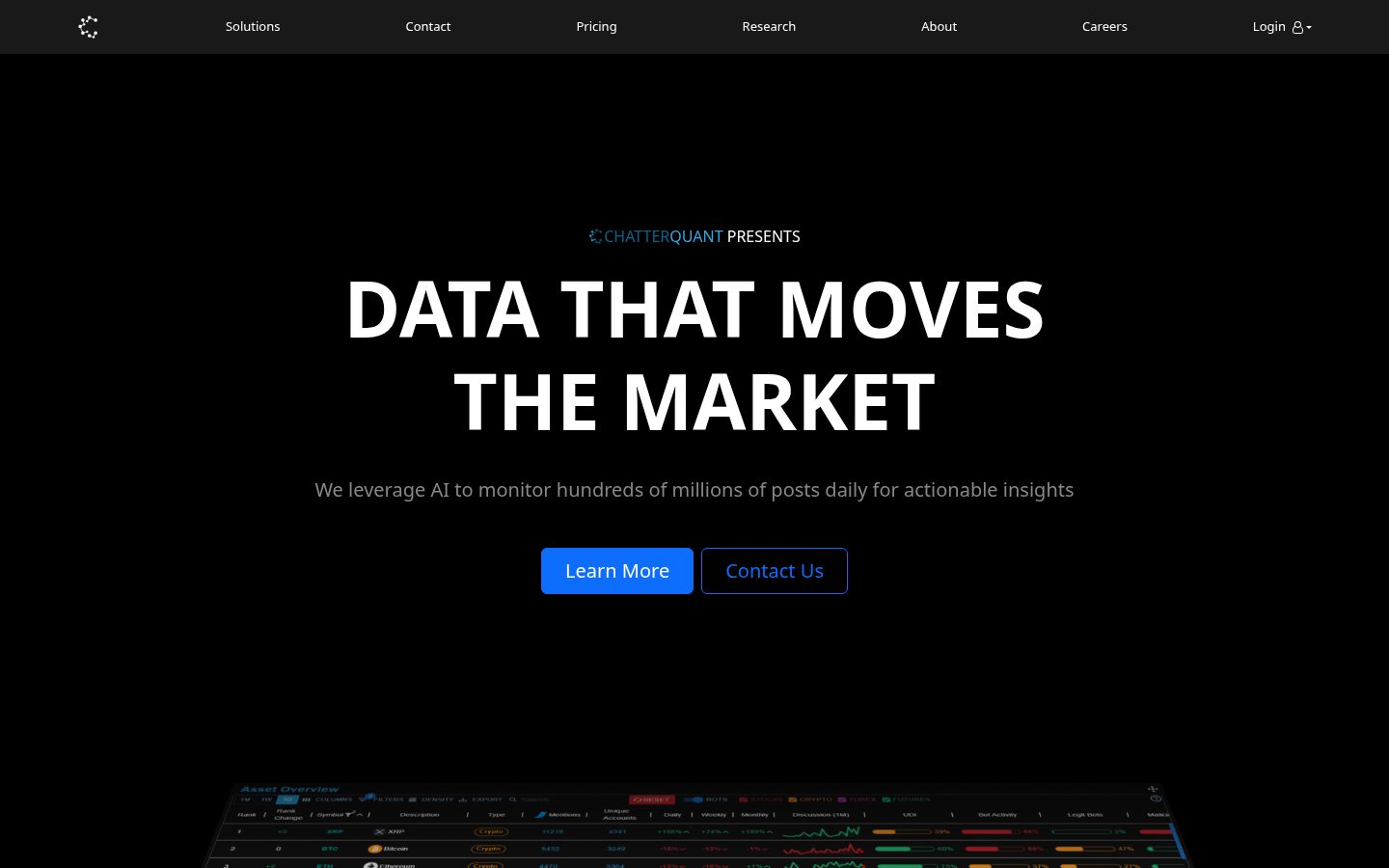 ChatterQuant Homepage