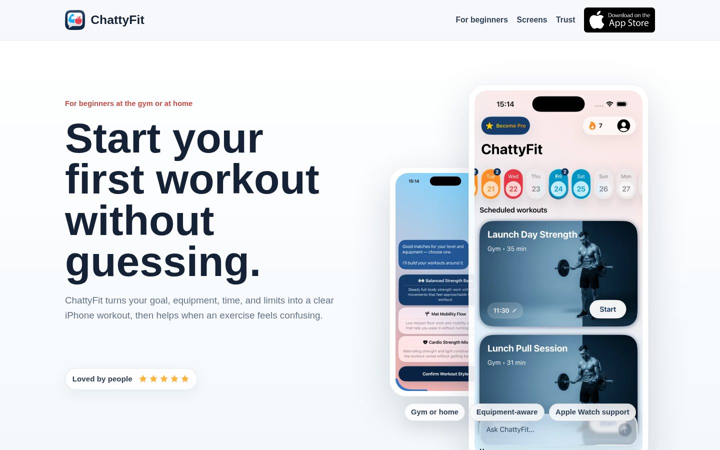ChattyFit Homepage