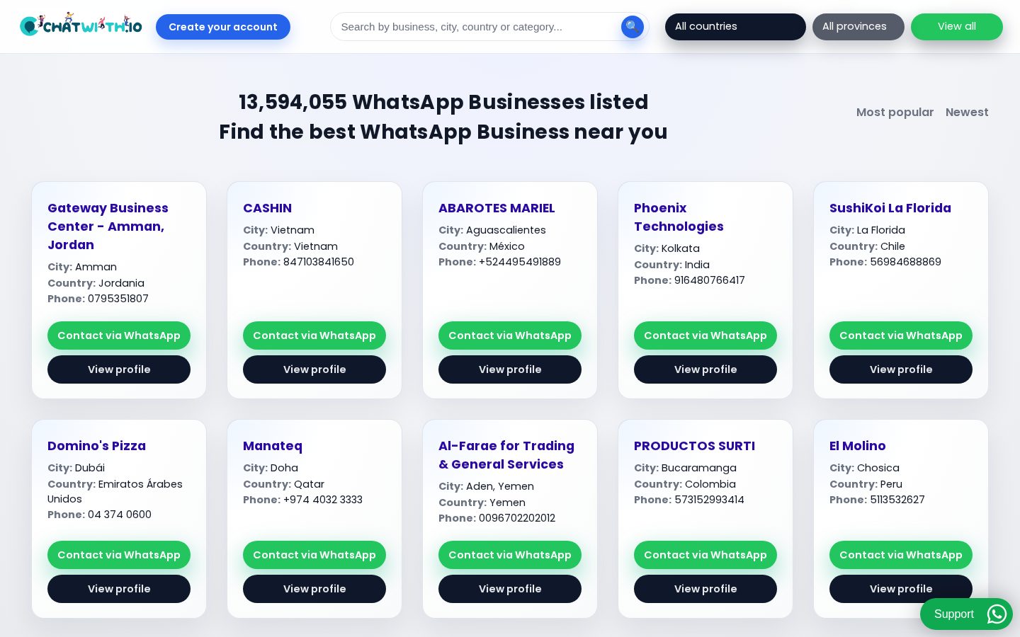 Chatwith Homepage