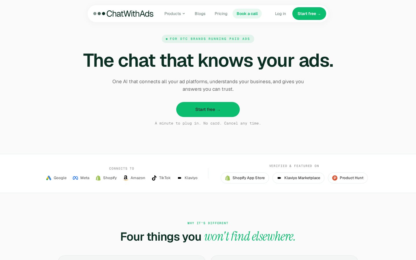 ChatWithAds for Klaviyo Homepage