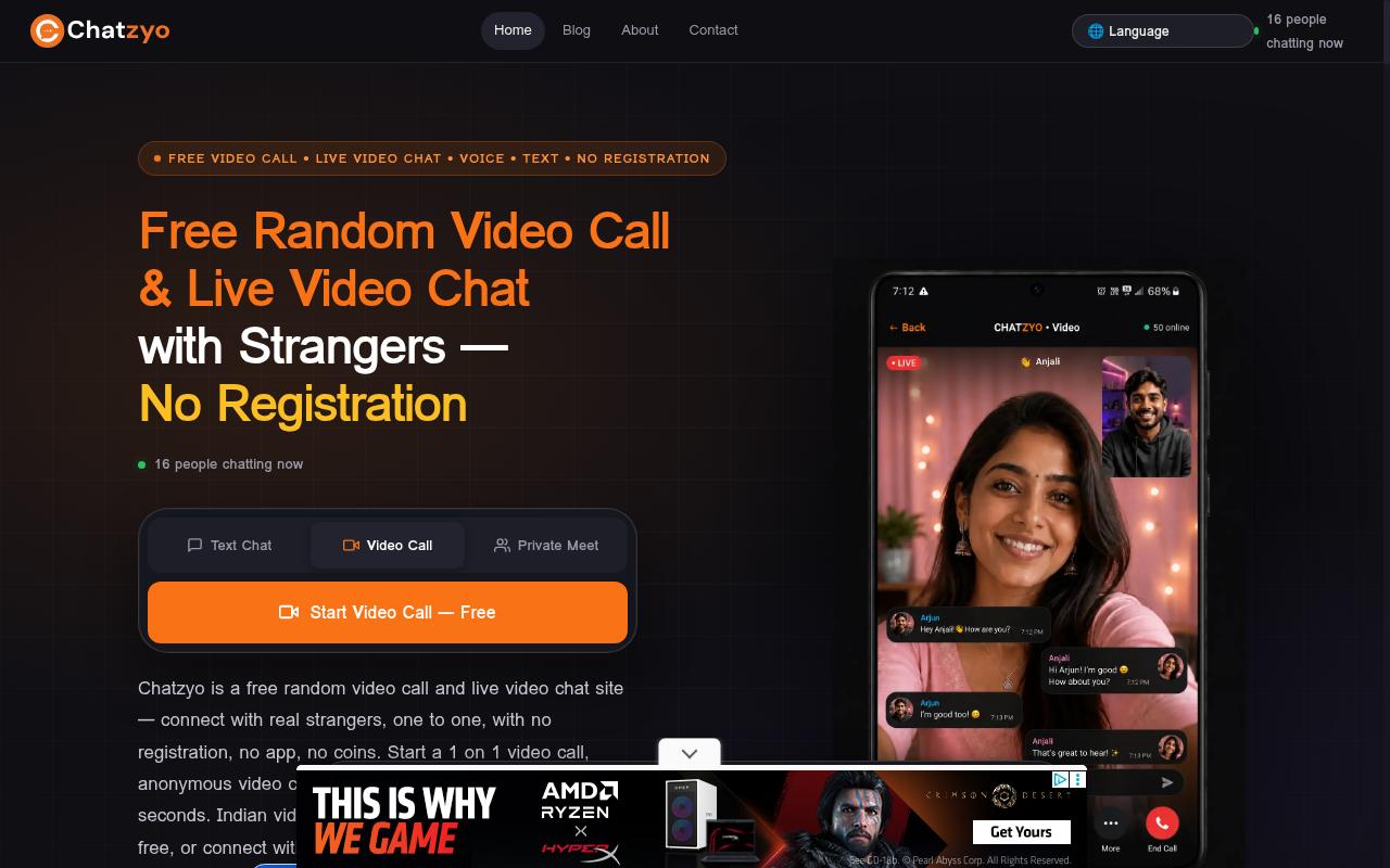 Chatzyo Homepage