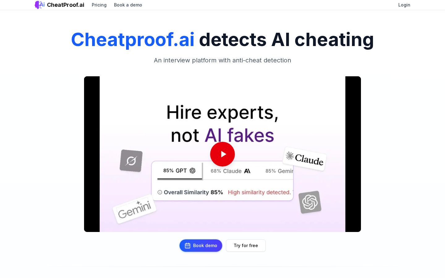 Cheat Proof AI Homepage