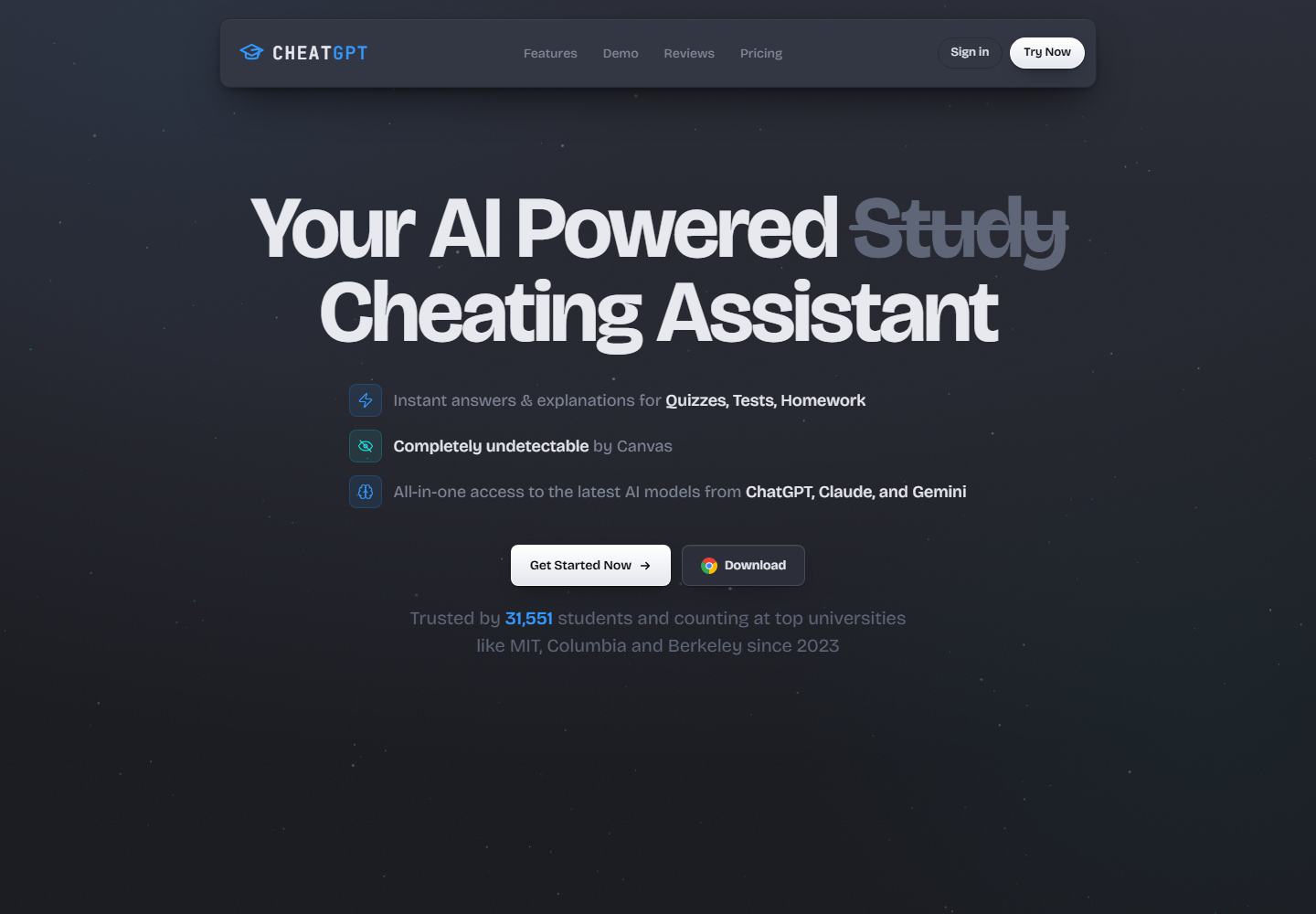 CheatGPT homepage