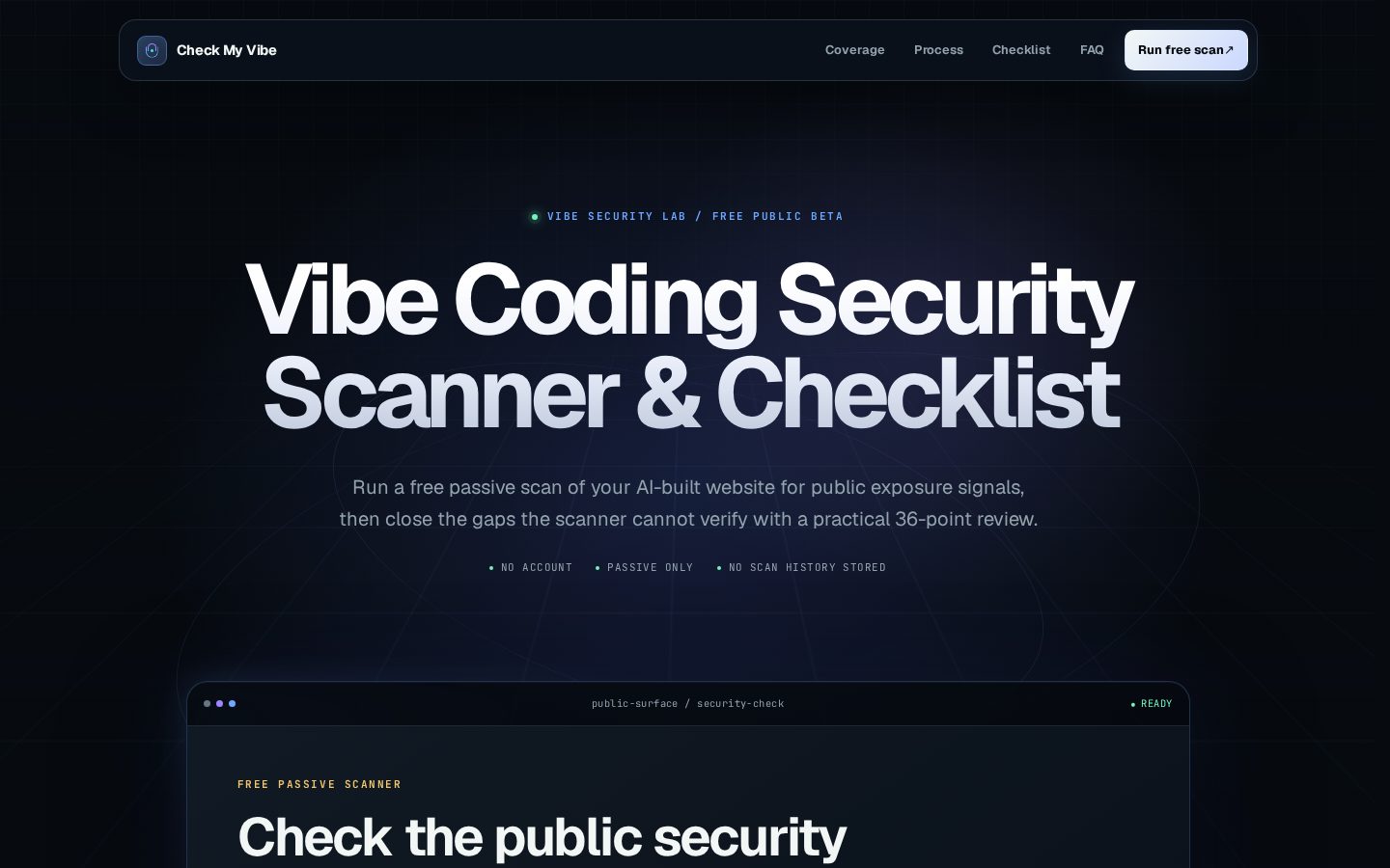 Check My Vibe Homepage