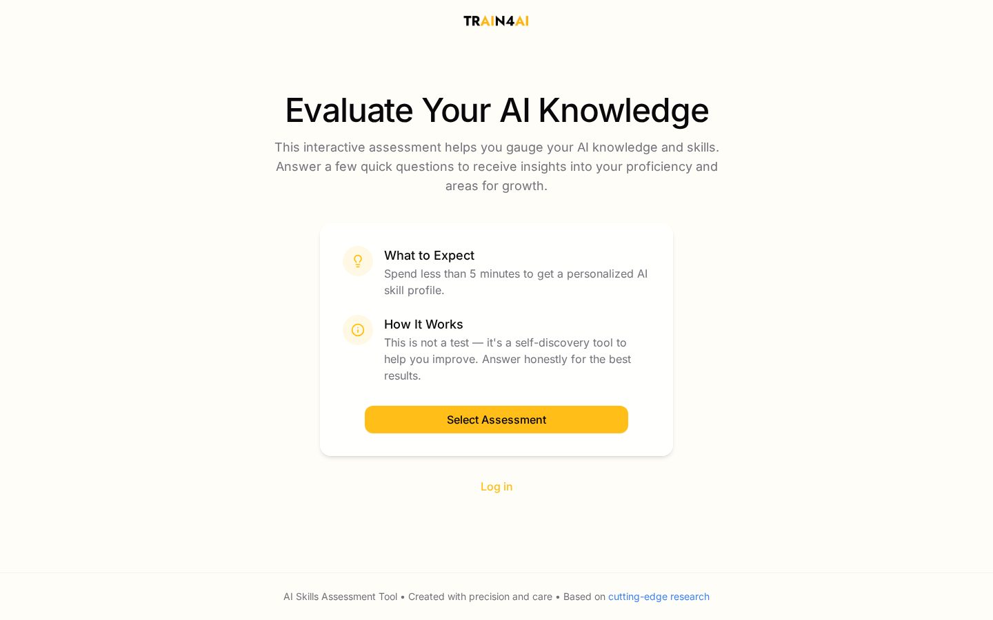 Check Your AIQ by train4ai Homepage