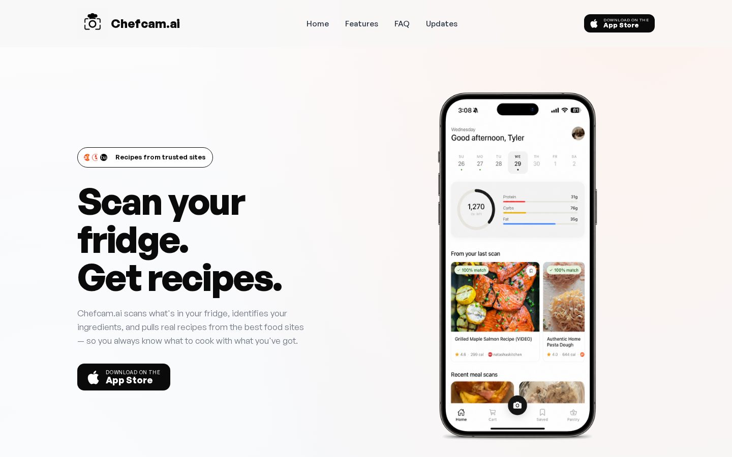 Chefcam.ai Homepage