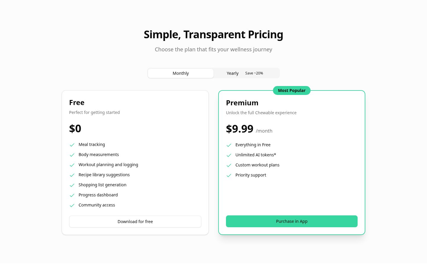 Chewable Pricing