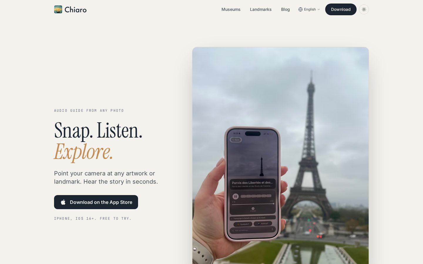 Chiaro AI Homepage
