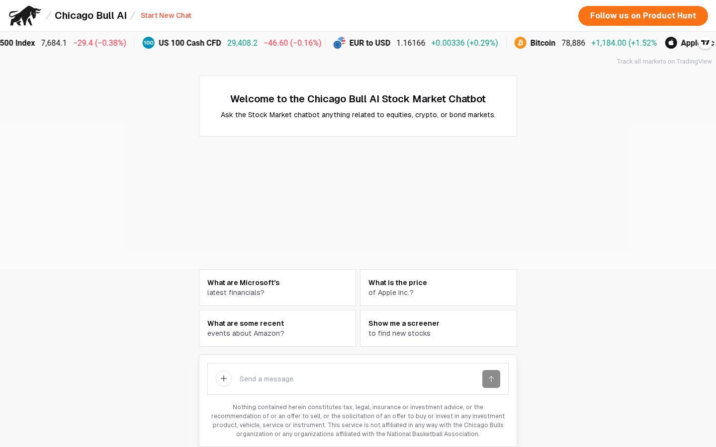 Chicago Bull AI Homepage
